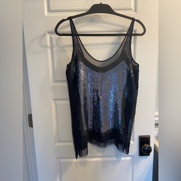 All Saints Sequin Scoop Neck Tank Top - Picture 1 of 3